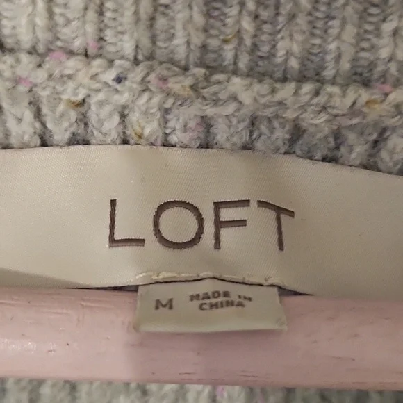 LOFT Gray Long Sleeve Sweater Dress - Picture 3 of 6